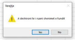 Pyetja për ruajtjen kur mbyllet forma