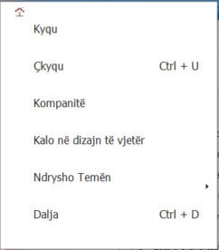 Menyja kryesore te butoni i shtëpisë
