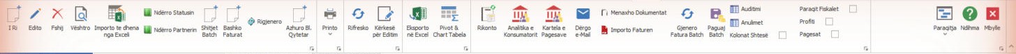 Butonat e listës në shirit